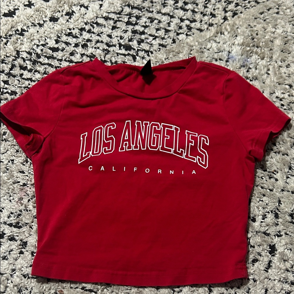 SHEIN Red Los Angeles California Kids Tee